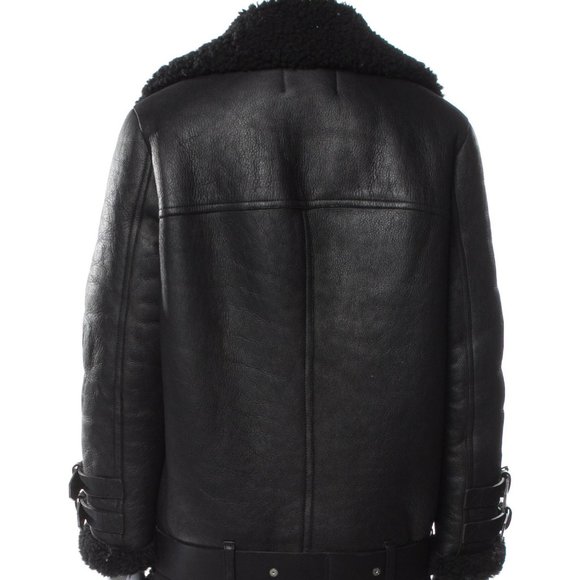 Black ACNE STUDIOS Shearling Moto Fur Jacket FR32 / XS - Picture 3 of 3